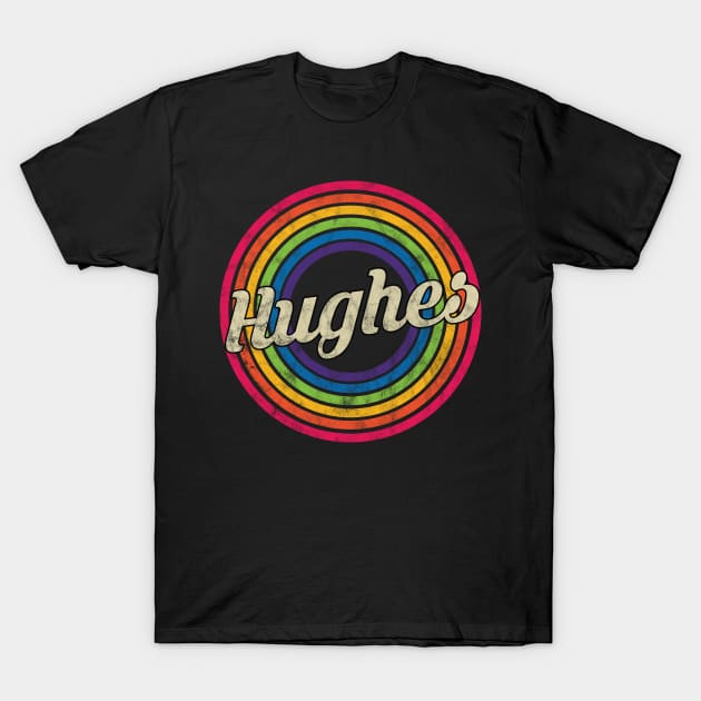 Hughes - Retro Rainbow Faded-Style T-Shirt by MaydenArt